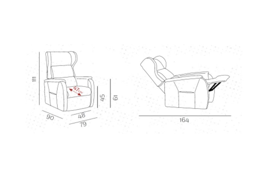 Relaxační TV křeslo Ducale s elektrickým polohováním - ušák