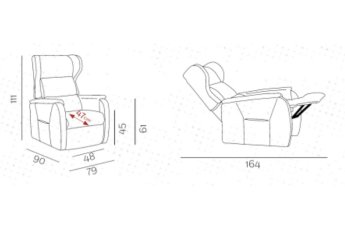 Relaxační TV křeslo Ducale s elektrickým polohováním - ušák